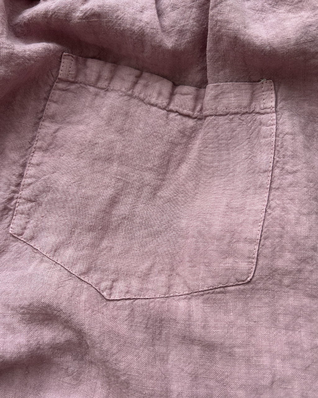 100% Linen Wide Leg Pants | Elastic Waist Ankle Length Trousers | Purple & Pink 555019#