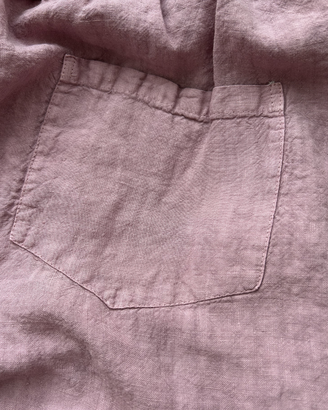 100% Linen Wide Leg Pants | Elastic Waist Ankle Length Trousers | Purple & Pink 555019#