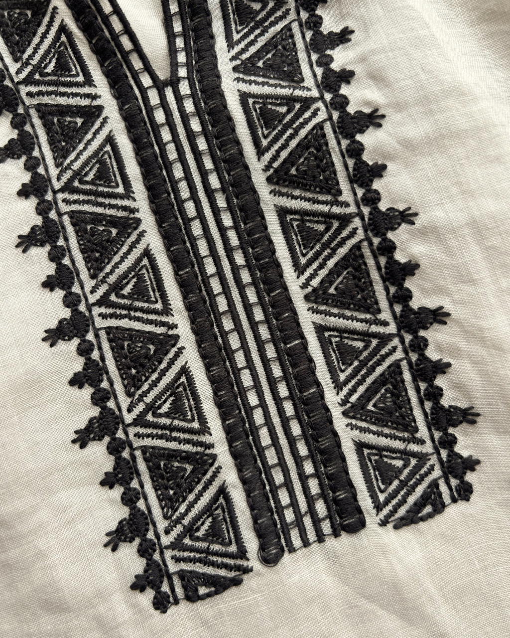 Boho Embroidered Ramie Blouse 2701#