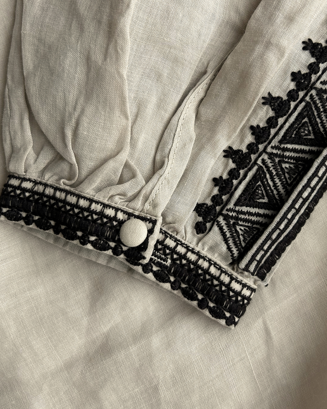 Boho Embroidered Ramie Blouse 2701#