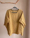 100% Linen Batwing Sleeve Top | Mustard Yellow #25020